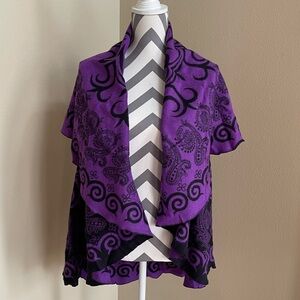 Pashmina Purple 100% Cashmere Cardigan / Vest